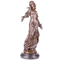 Nő madarakkal - bronz szobor, Jugendstil képe